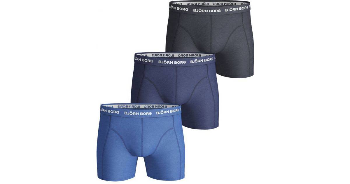Björn Borg Solid Essential Shorts 3-pack - Blue • Pris »