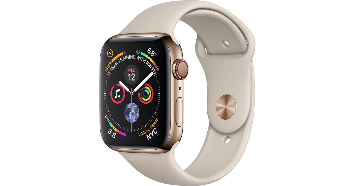 Apple Watch Series 4 Cellular 40mm Stainless Steel Case with Sport Band •  Pris »