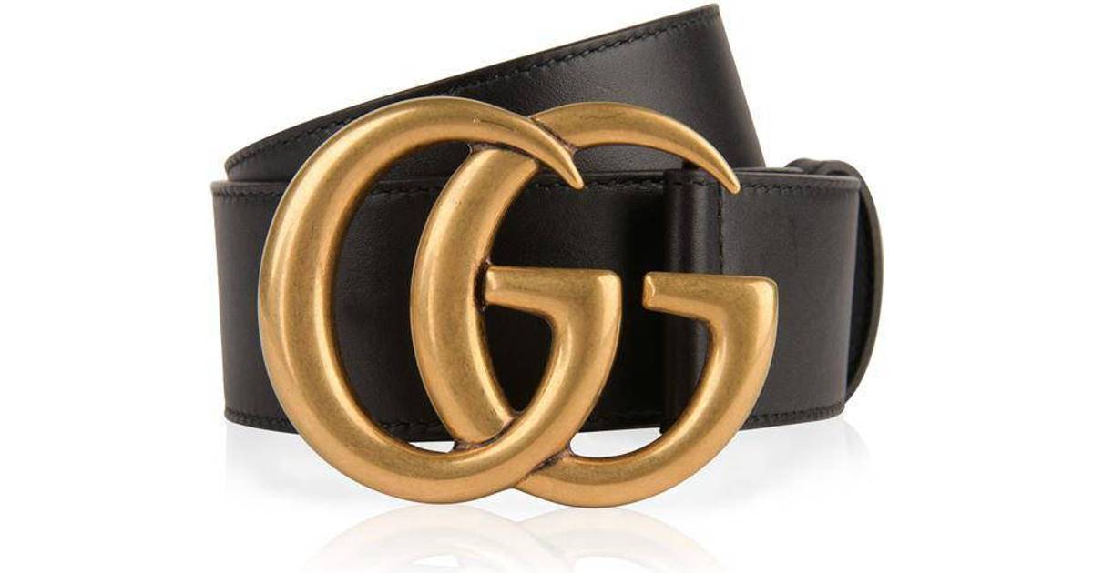 Gucci Double G Buckle Leather Belt - Black • Priser »