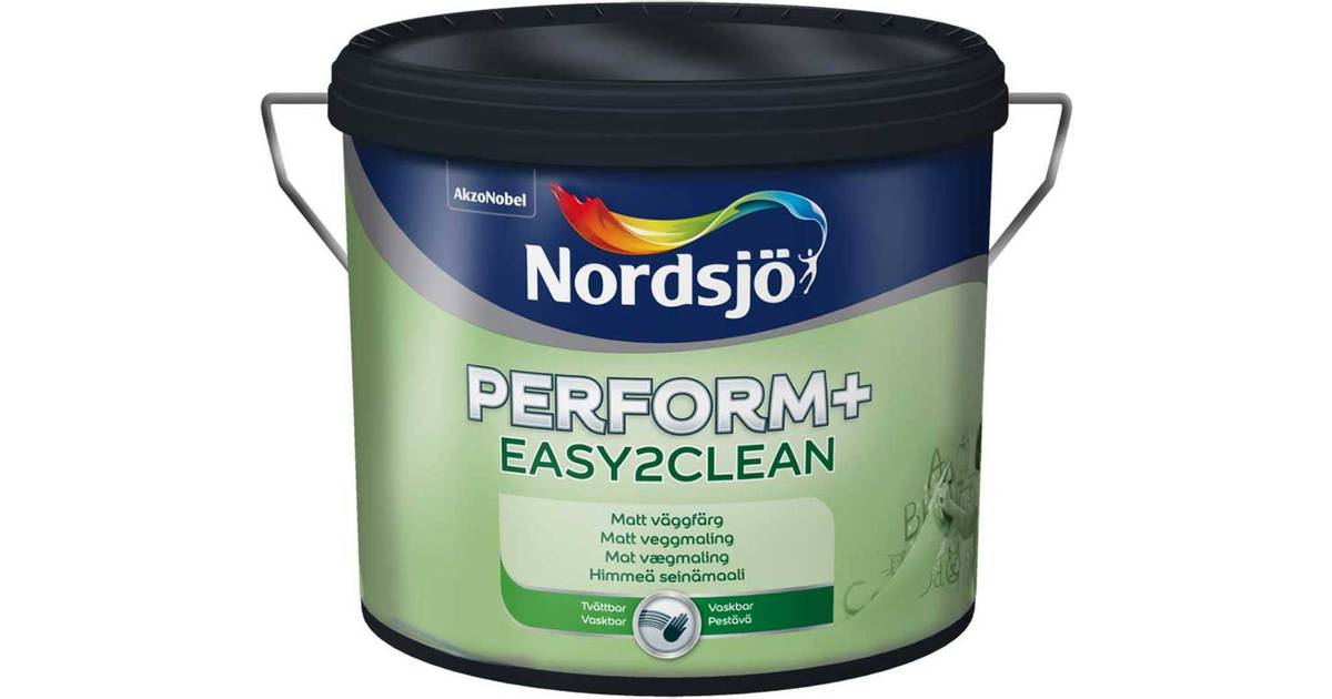 Nordsjö Perform+ Easy2Clean Väggfärg Vit 10L • Se priser (5 butiker) »