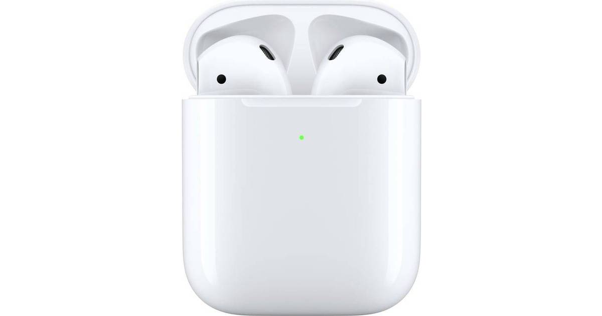 Apple AirPods (andra generationen) med trådlöst laddningsetui • Pris »