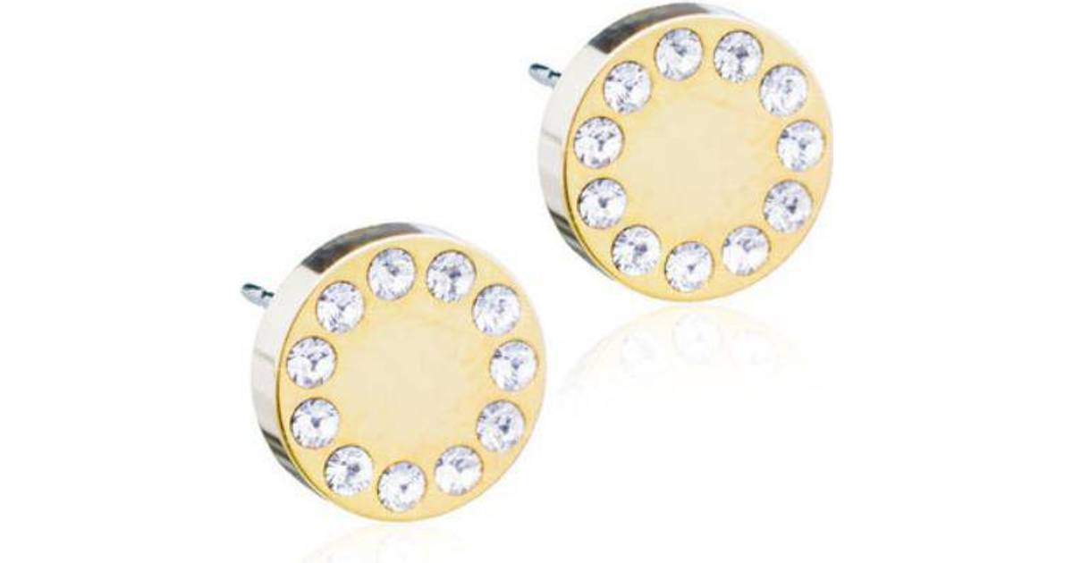 Blomdahl Brilliance Puck Earrings - Gold/Transparent • Pris »