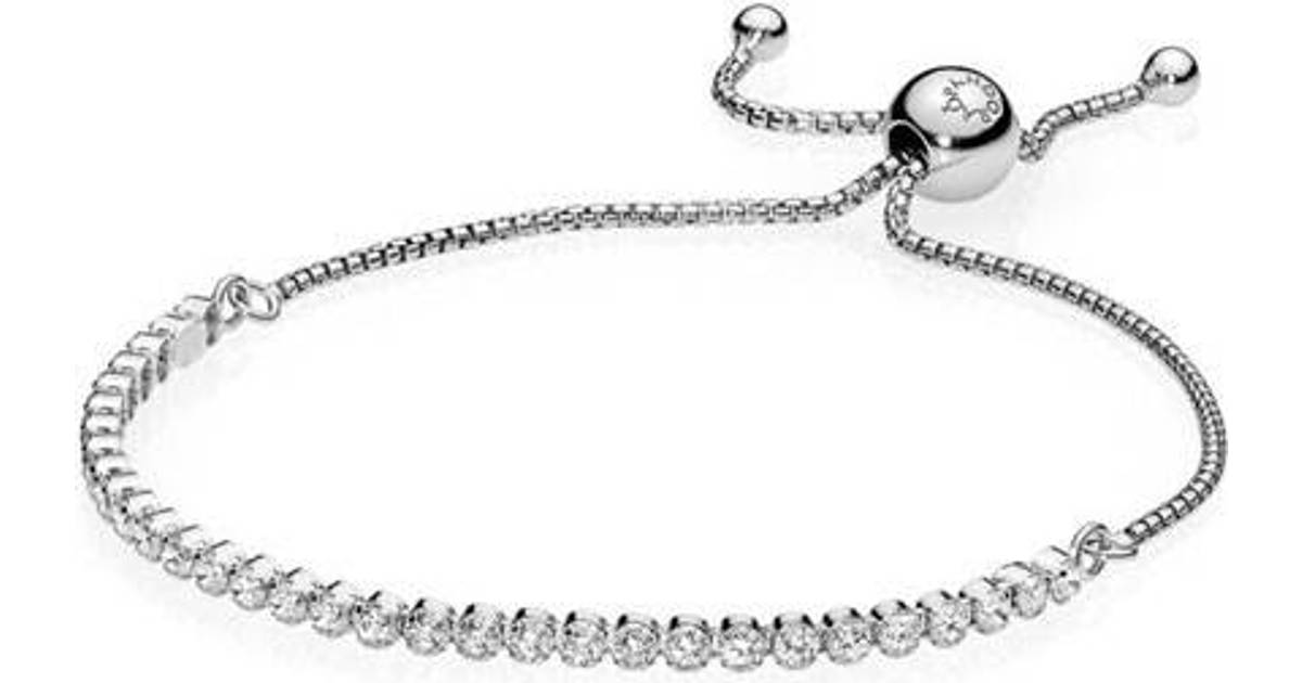 Pandora Sparkling Slider Tennis Bracelet - Silver/Transparent