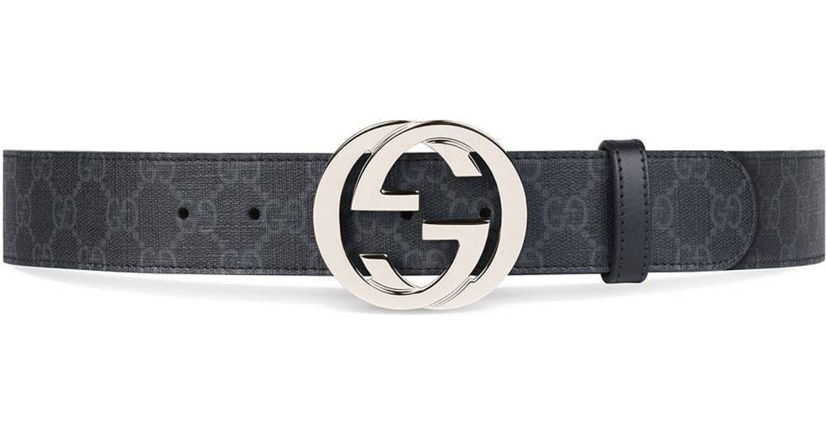Gucci GG Supreme Belt - Black/Grey • Se PriceRunner »