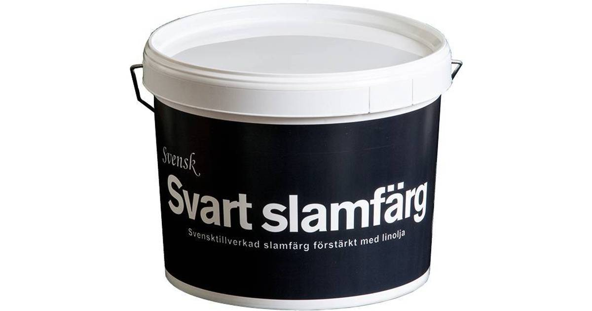 Svensk Svart Slamfärg Träfasadsfärg Svart 10L • Se priser (1 ...