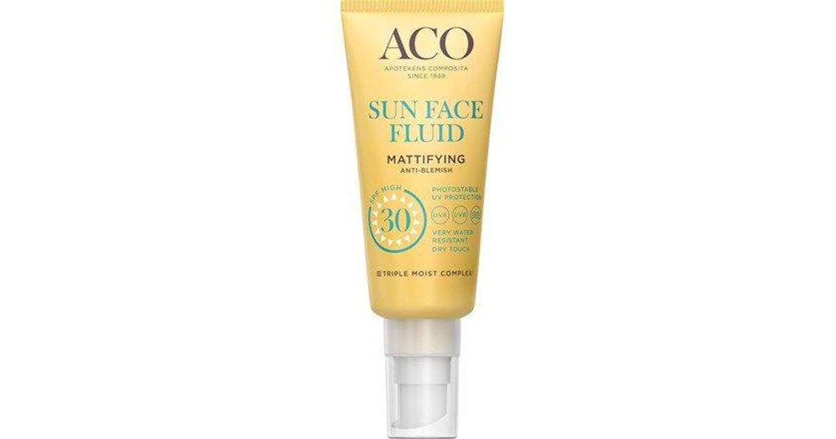 ACO Sun Face Fluid Mattifying SPF30 40ml • Se priser (6 butiker) »