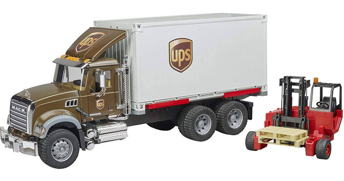 Bruder MACK Granite UPS Logistics Truck with Forklift 02828