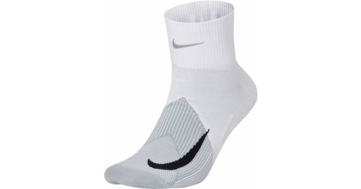 Nike Elite Lightweight Quarter Socks Unisex - White/Wolf Grey/Black • Se  priser »