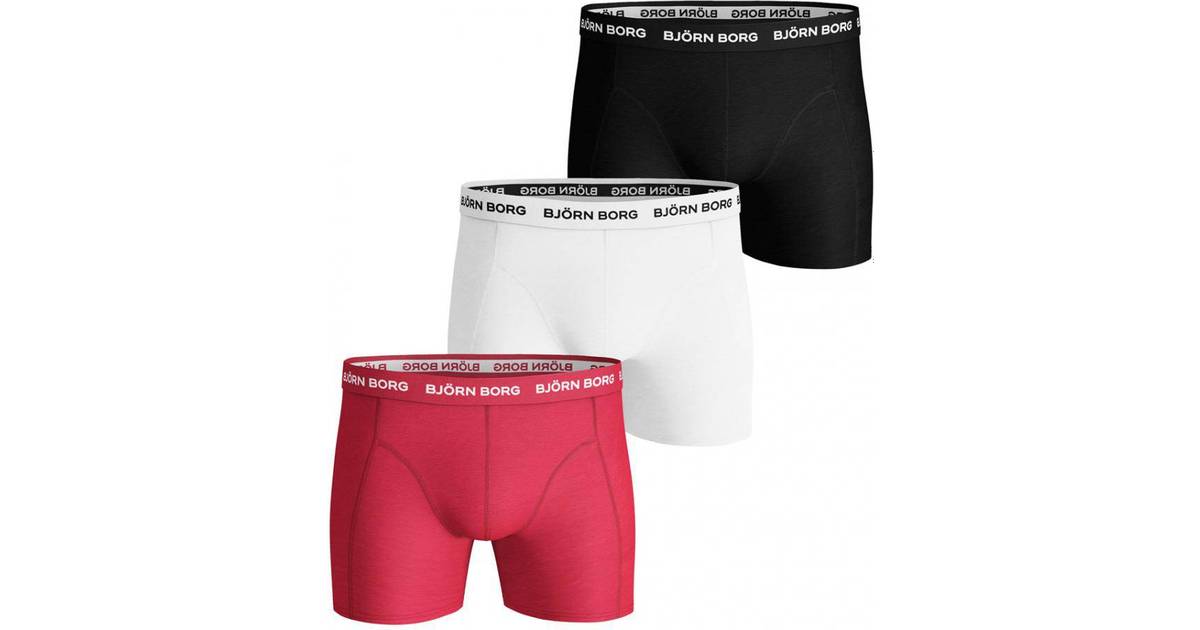 Björn Borg Boxer Shorts 3-pack - Red/White/Black