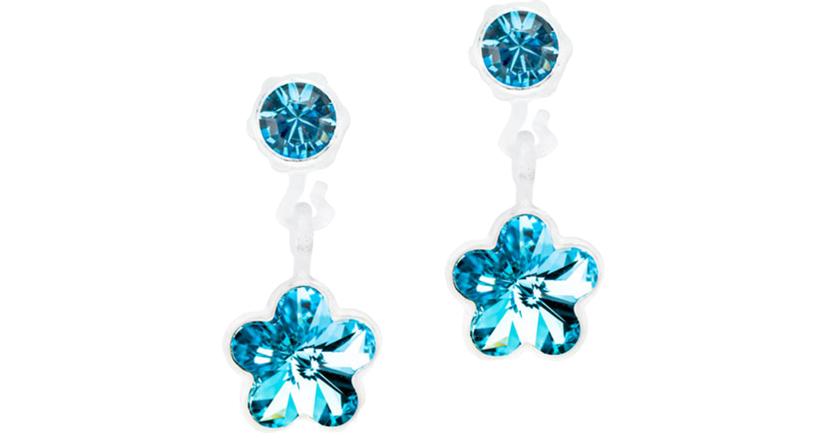 Blomdahl Flower Earrings - White/Blue • Se lägsta pris nu