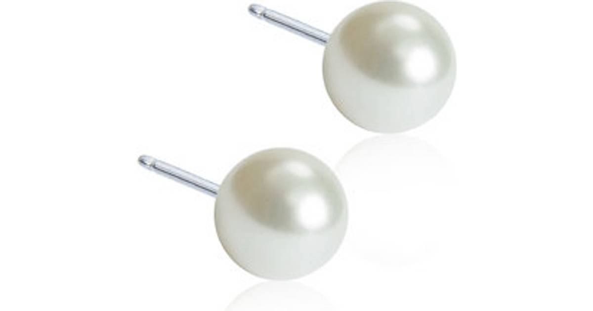 Blomdahl Skin-Friendly Earrings 6mm - Silver/Pearls
