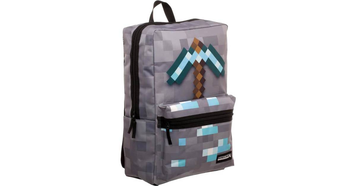 Minecraft Diamond Pickaxe Backpack - Grey • Se pris