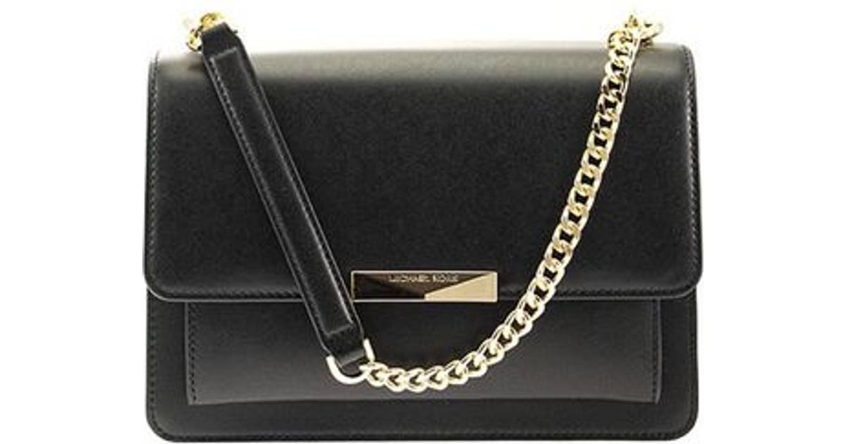Michael Kors Jade Large Leather Crossbody Bag - Black • Pris »