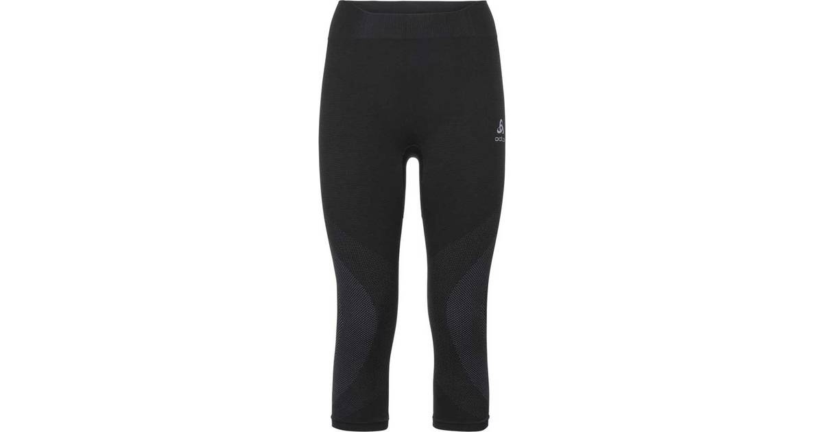 Odlo Performance Warm 3/4 Baselayer Pants Women - Black/Concrete Grey