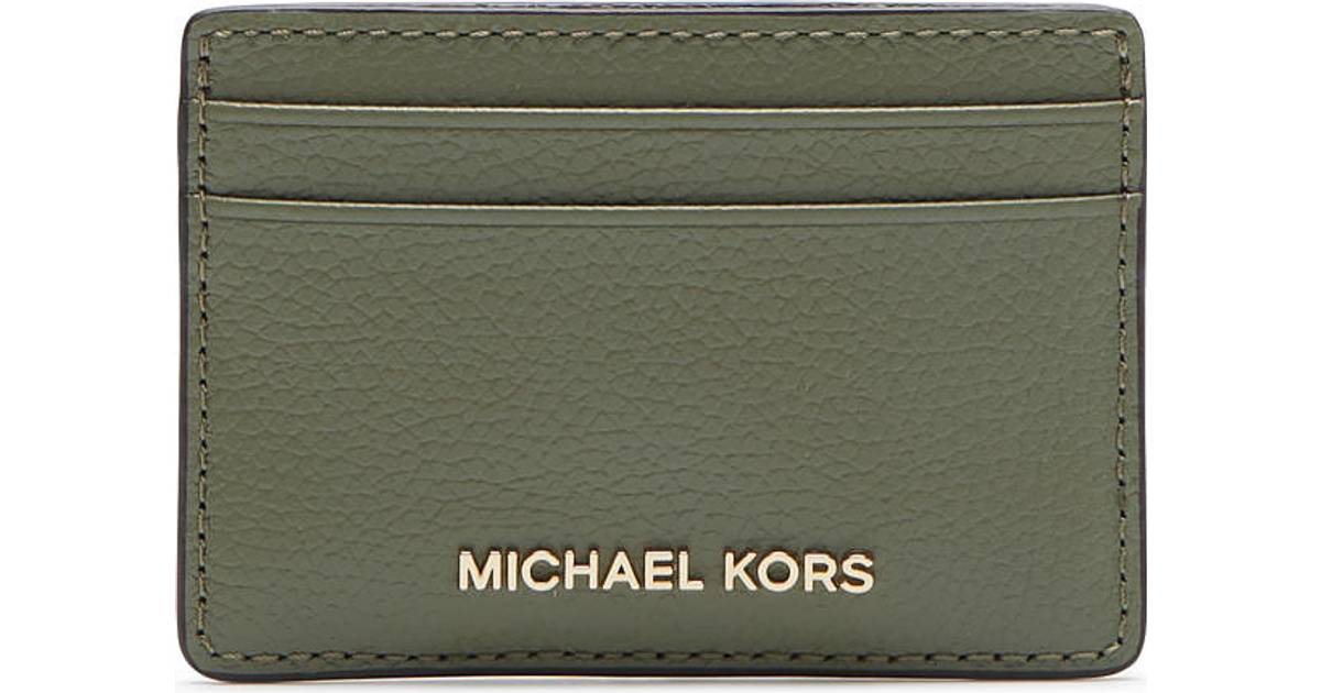 Michael Kors Pebbled Leather Card Case - Army Green • Pris »