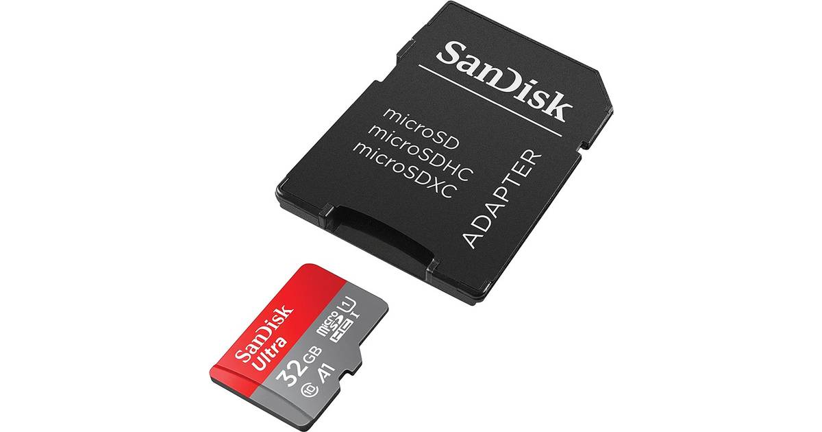 SanDisk Ultra microSDHC Class 10 UHS-I U1 A1 120MB/s 32GB • Pris »