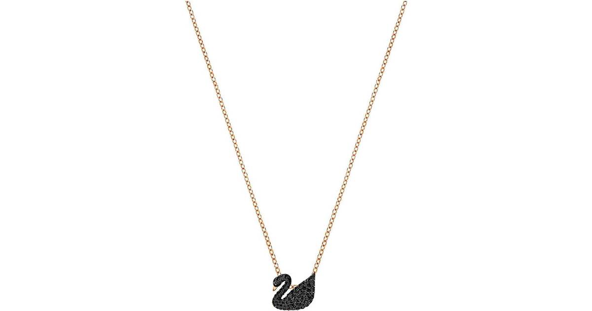 Swarovski Iconic Swan Necklace - Rose Gold/Black
