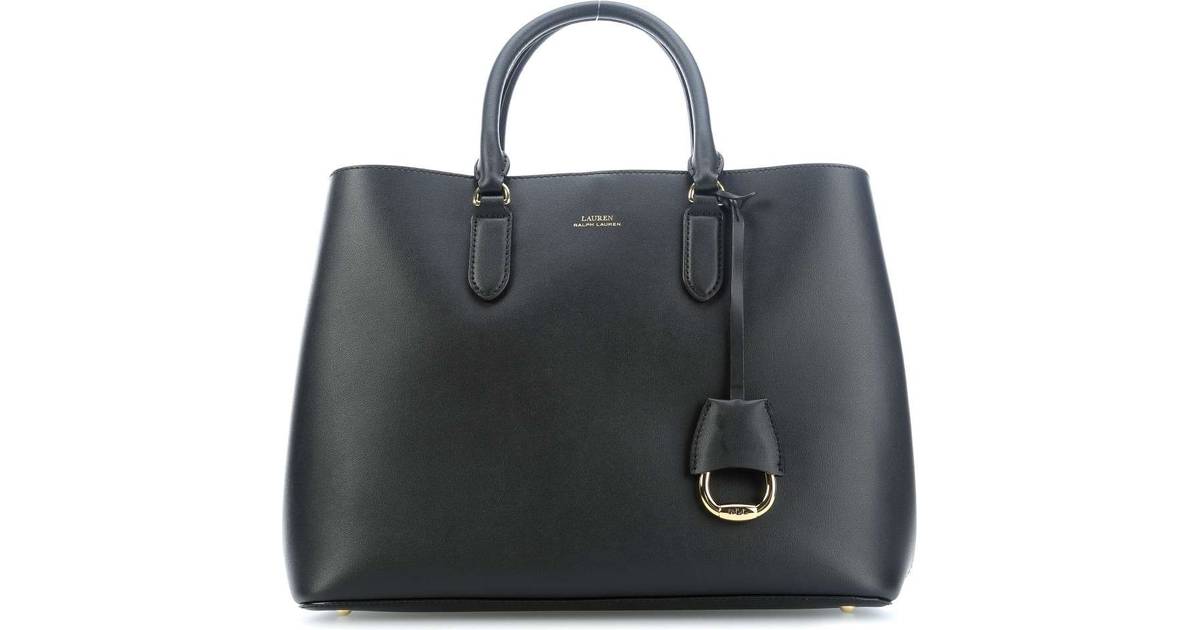 Lauren Ralph Lauren Marcy Large Leather Satchel Bag - Black • Pris »