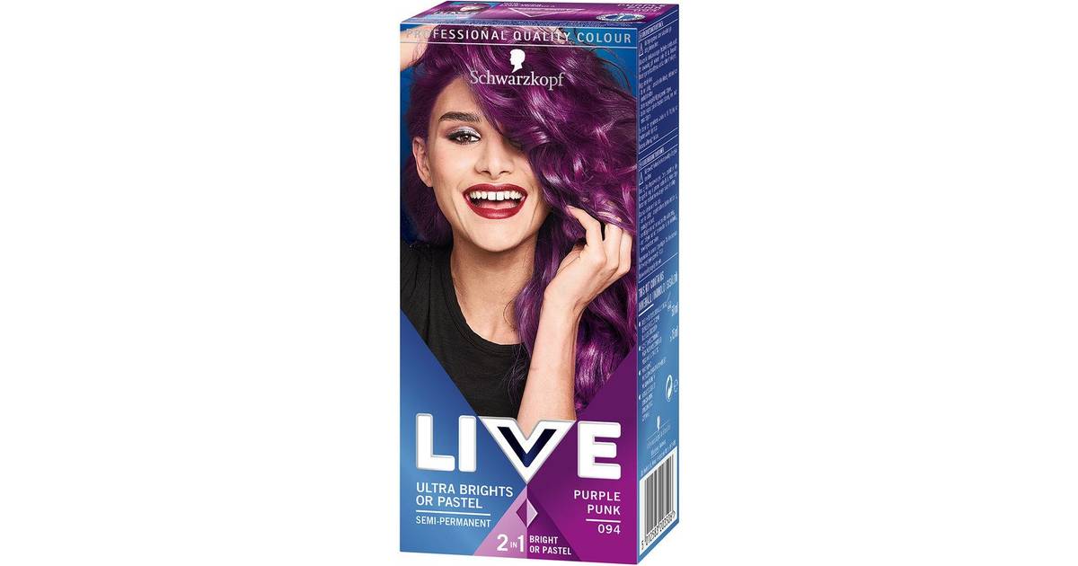 Schwarzkopf Live Ultra Brights or Pastel Semi-Permanent Hair Dye #94 Purple  • Pris »