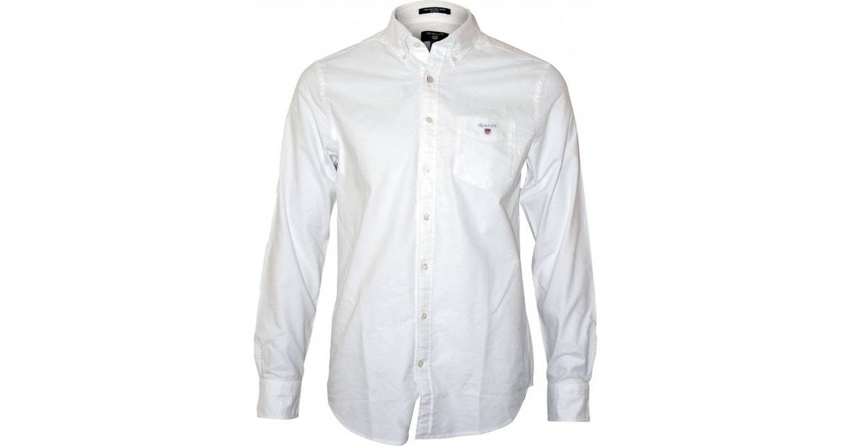 Gant Regular Fit Oxford Shirt - White • Se priser »