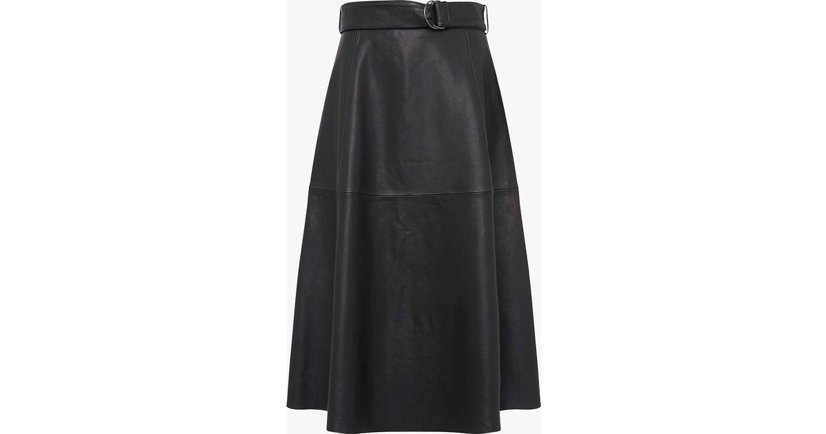 French Connection Arlan Leather Midi Skirt - Black