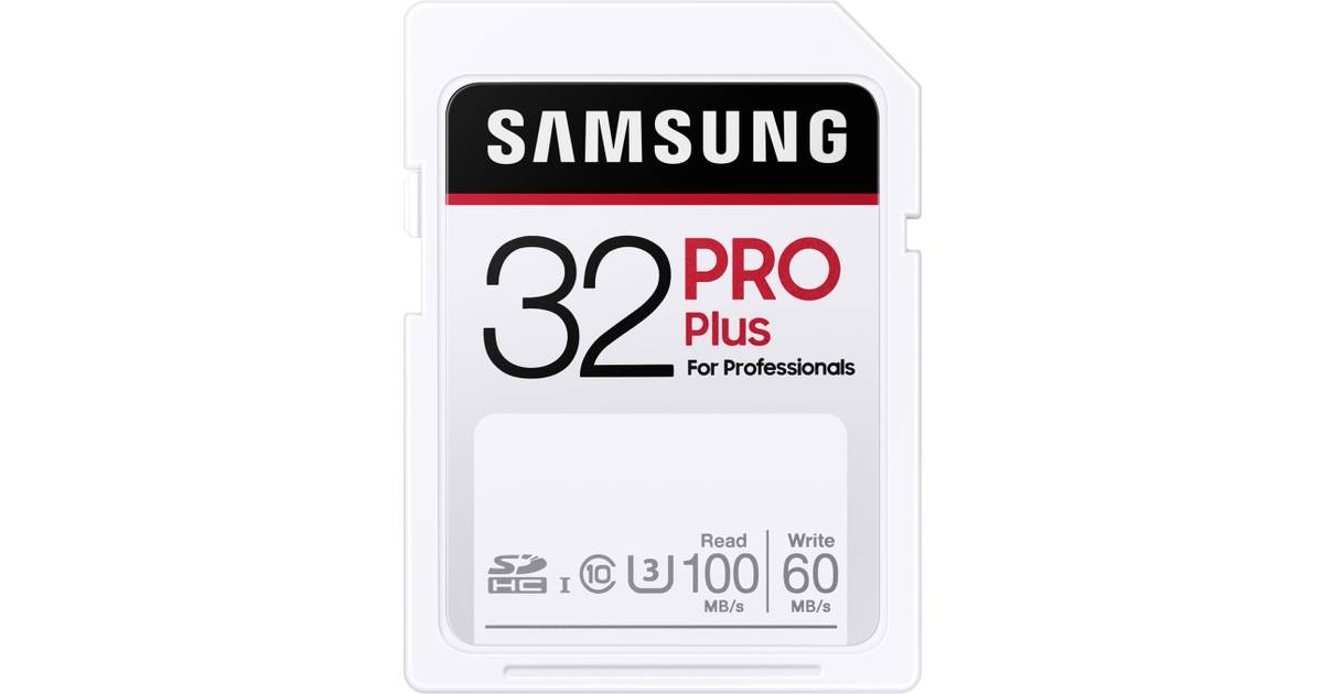 Samsung Evo Pro Plus 2020 SDHC Class 10 UHS-I U3 32GB • Pris »