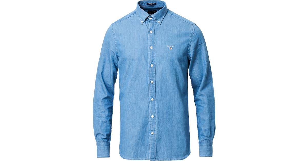 Gant Slim Fit Indigo Shirt - Semi Light Blue • Pris »