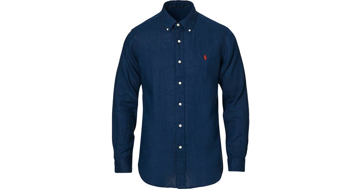 Polo Ralph Lauren Custom Fit Linen Shirt - Newport Navy • Pris »