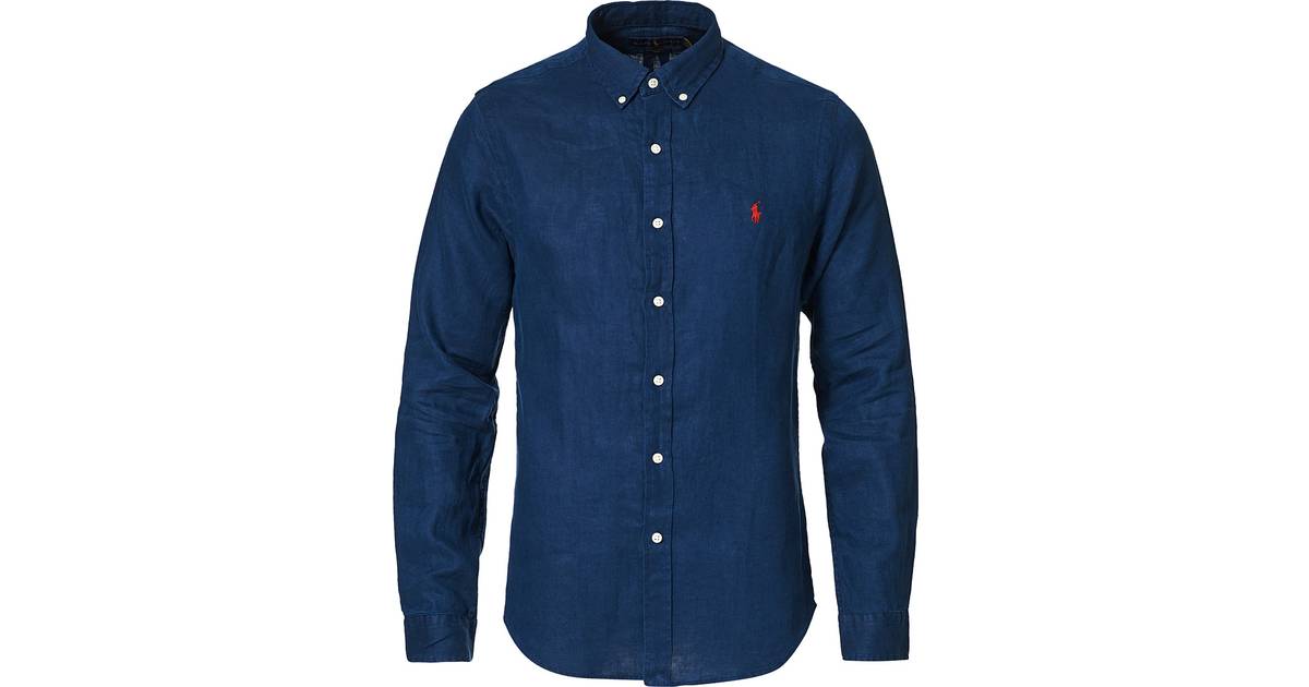 Polo Ralph Lauren Linen Button Down Shirt - Newport Navy • Pris »