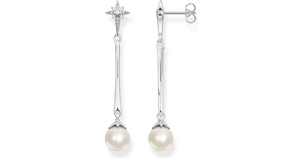 Thomas Sabo Pearl Star Earrings - Silver/Pearl/Transparent • Pris »