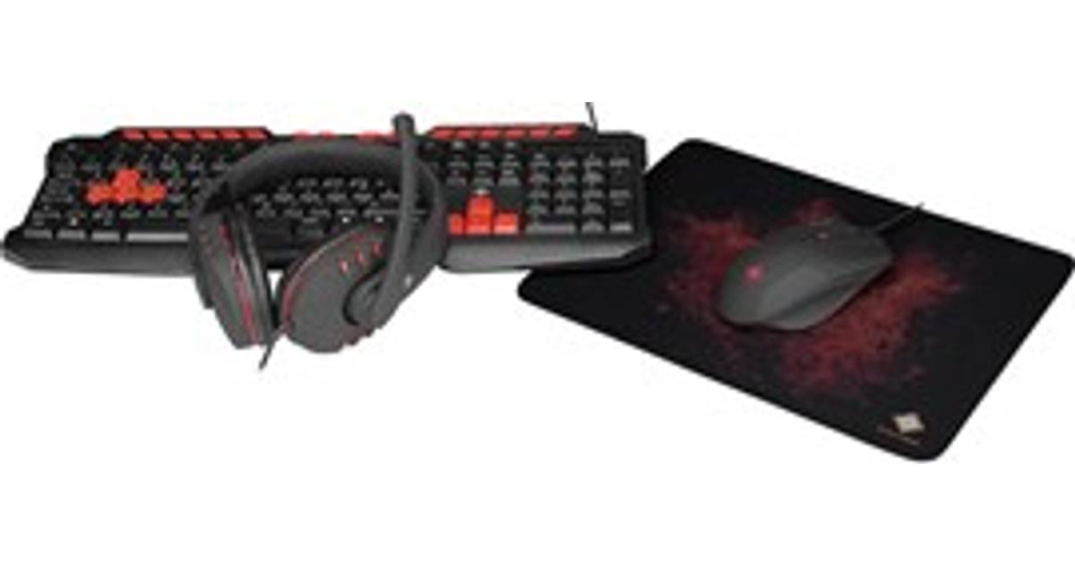 Deltaco Gaming- Keyboard, mouse, headset and mouse pad - Black