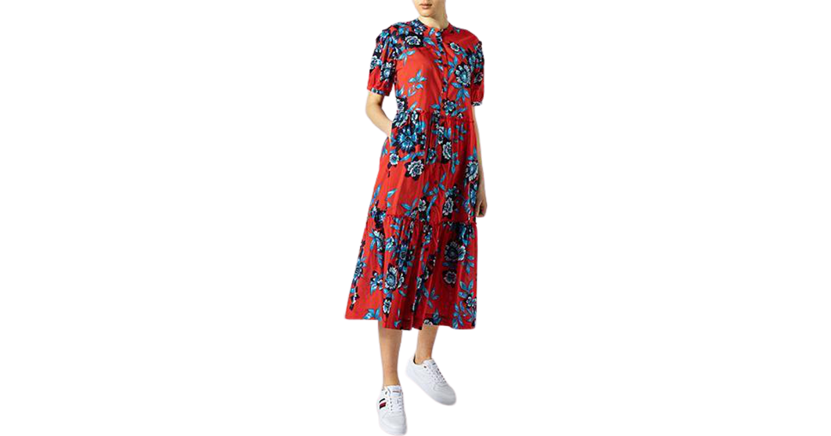 Tommy Hilfiger Floral Print Relaxed Fit Maxi Dress - Hot House  Floral/Fireworks