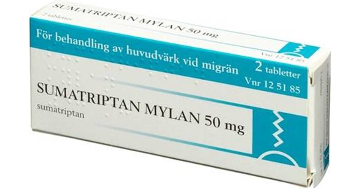 Sumatriptan Mylan 50mg 2 st Tablett • Se lägsta pris nu