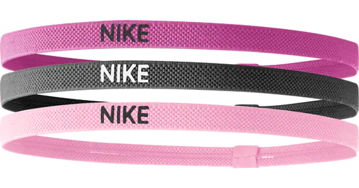 Nike Elastic Hairband 3-pack - Spark Pink/Gridiron/Prism Pink