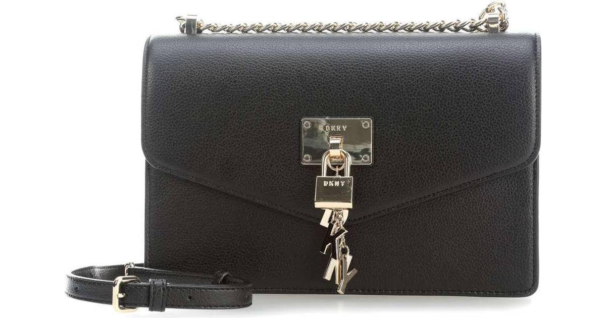 DKNY Elissa Pebbled Leather Shoulder Bag - Black • Pris »