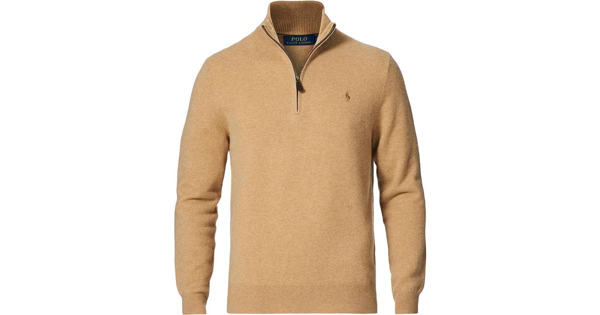 Polo Ralph Lauren Merino Half Zip Sweater - Camel Melange • Pris »