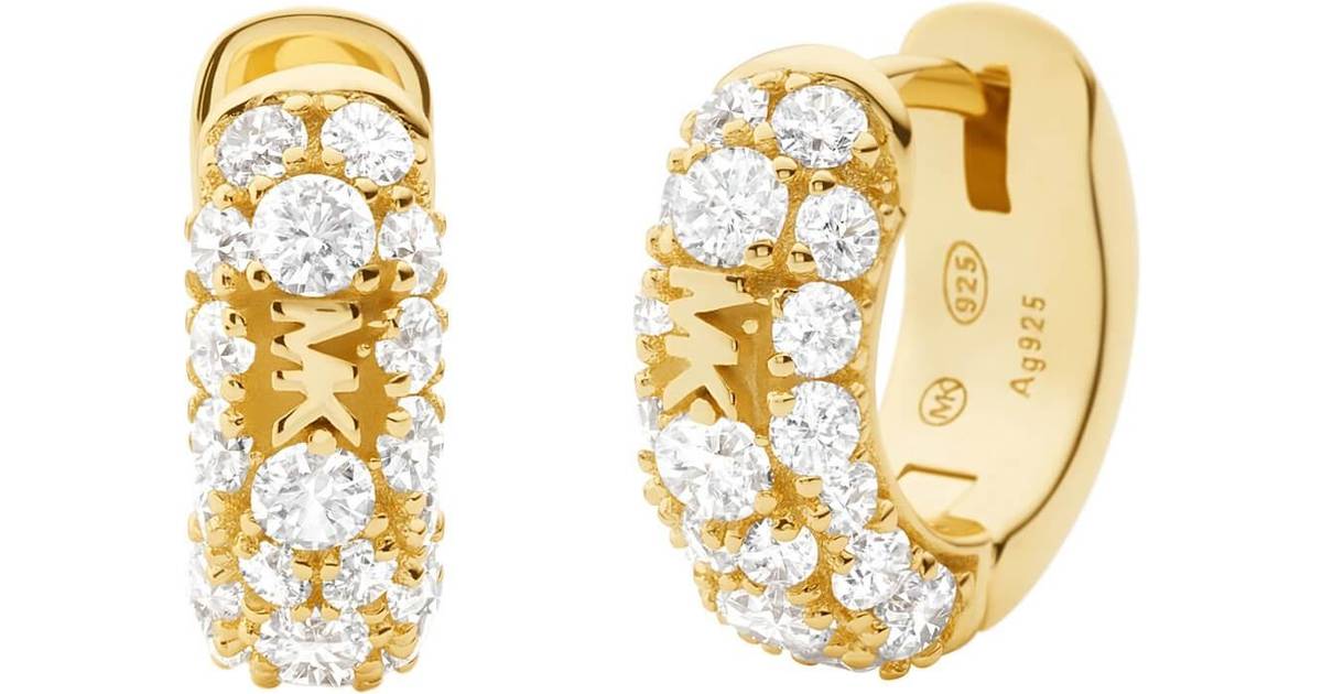 Michael Kors Brilliance Hoop Earrings - Gold/Transparent • Pris »