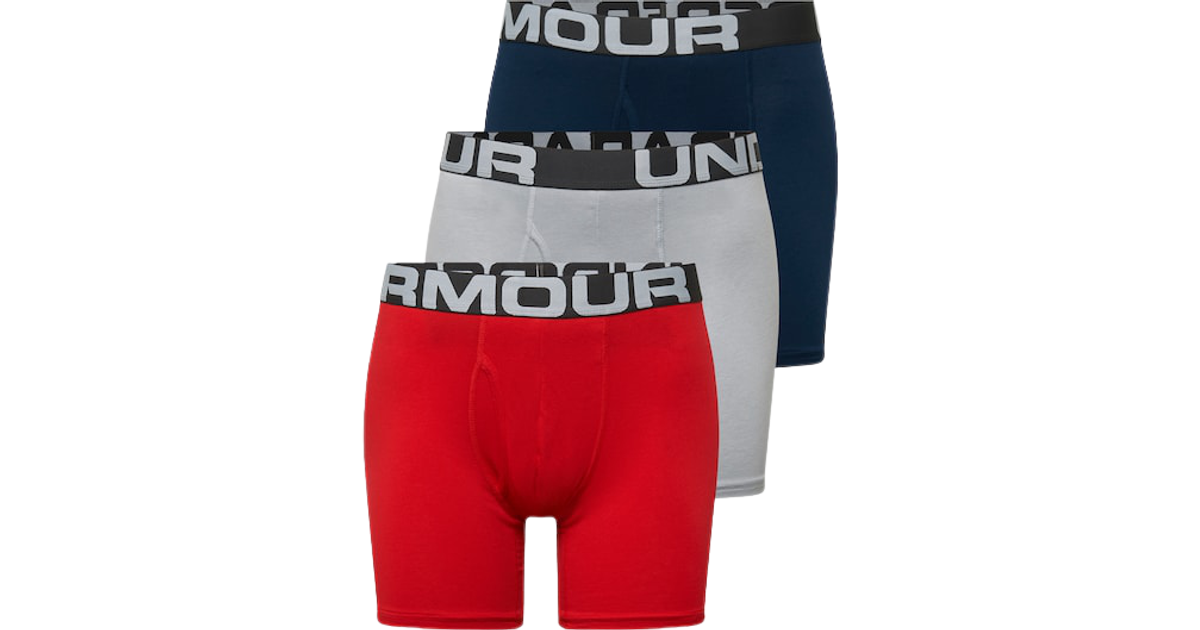 Under Armour Men's Charged Cotton 6" Boxerjock 3-pack - Red/Academy