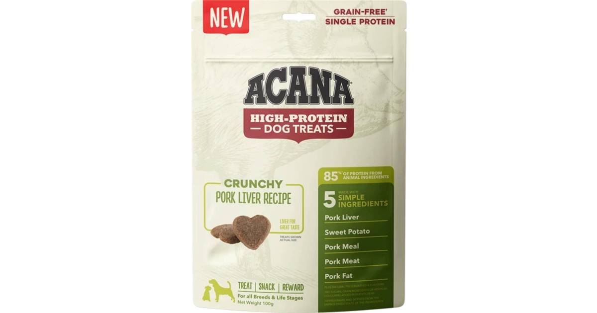 Acana High Protein Crunchy Pork Liver Treat 100g • Pris