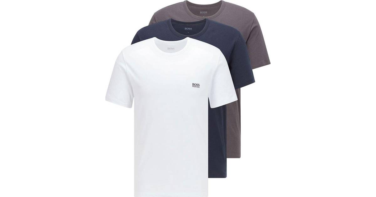 Hugo Boss Rn 3P Co T-shirt 3-pack - White/Blue/Grey • Pris »