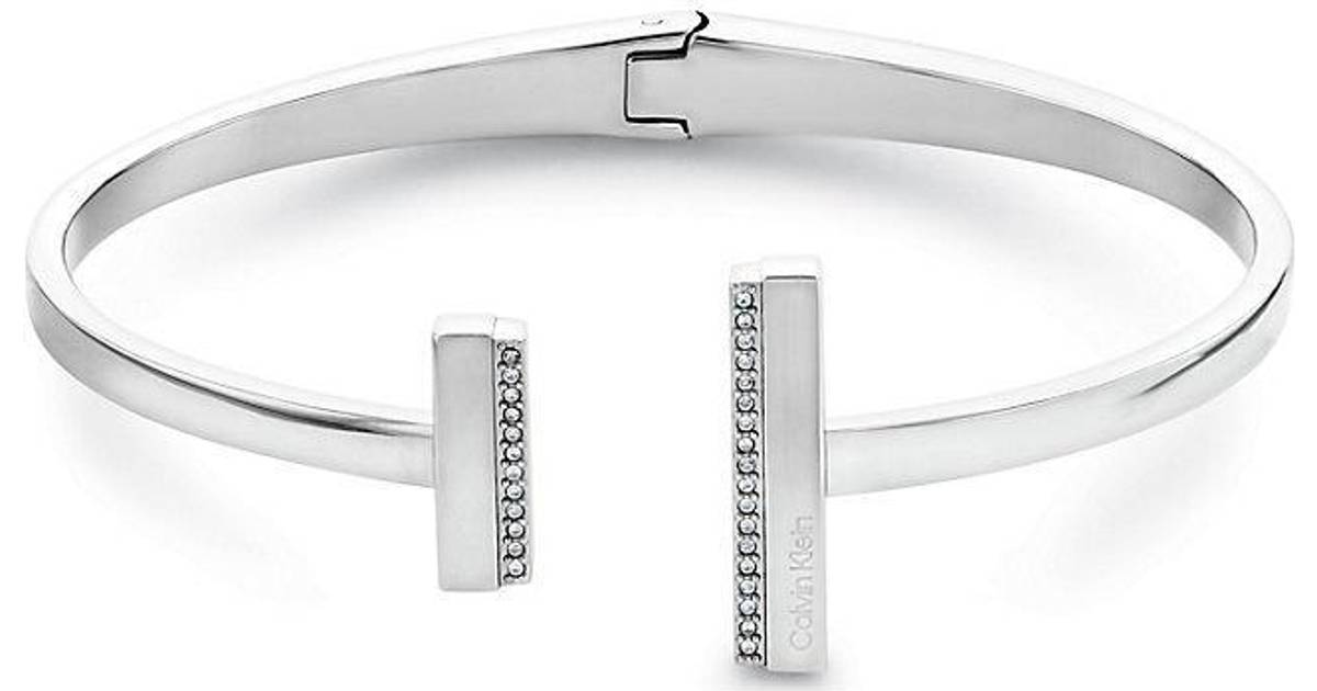 Calvin Klein Minimal Linear Bangle - Silver/Transparent • Pris »