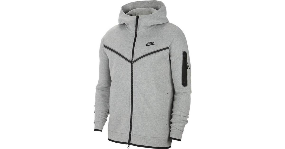 Nike Tech Fleece Full-Zip Hoodie - Dark Grey Heather/Black • Pris »