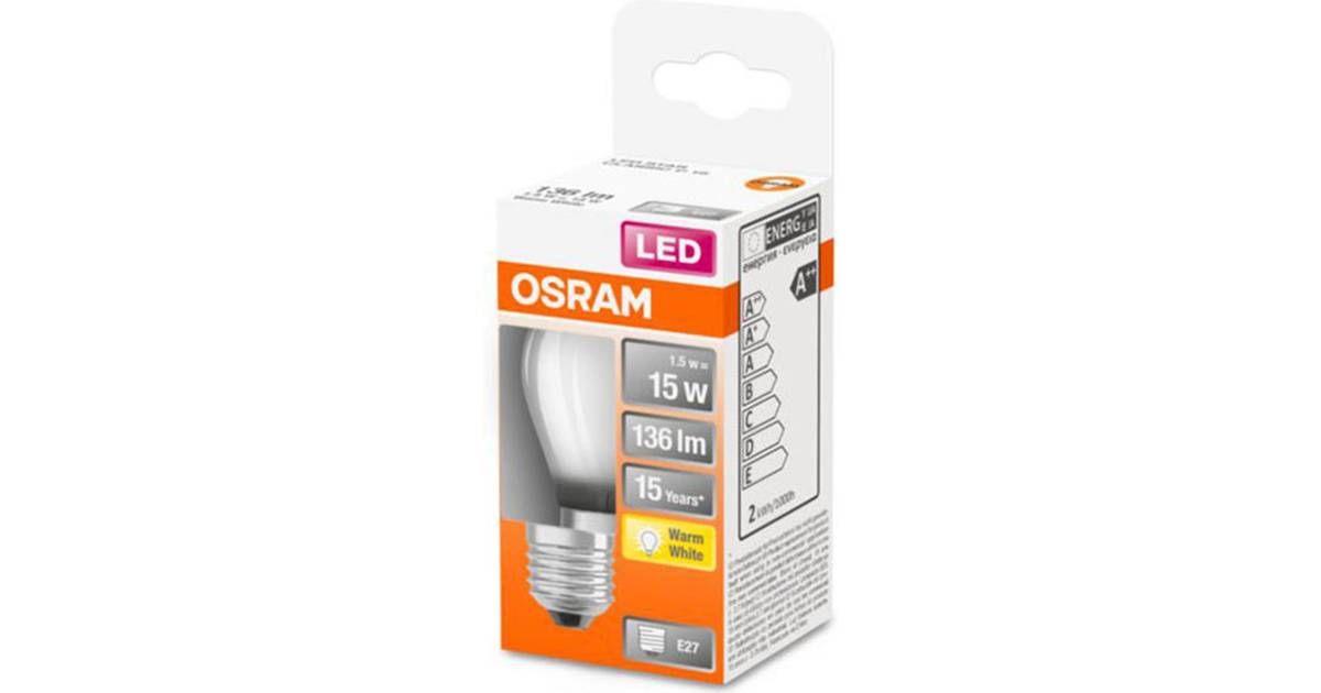 Osram LED-glödlampa Mini-ball 1,5W/827 (15W) frosted E27 • Pris »