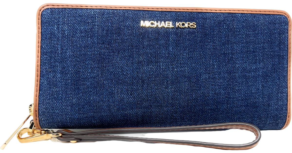 Michael Kors Jet Set Resa stor kontinental plånbok armband indigoblå,  Indigoblå • Pris »