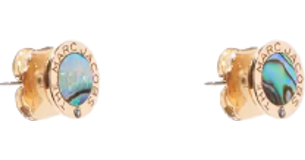 Marc Jacobs The Medallion Abalone Earrings - Gold/Green • Pris »