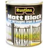 Rustins Quick Dry Black Matt Träfärg, Metallfärg Svart 0.25L • Se ...