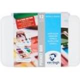 Royal Talens Van Gogh Watercolour pocket box basic colours 12 half pans 3  colours for free • Pris »