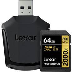Lexar Media Minneskort Lexar Media SDXC Professional UHS-II U3 300MB/s 64GB (2000x)