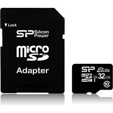 Silicon Power 32 GB Minneskort Silicon Power Elite MicroSDHC Class 10 UHS-I U1 40/15MB/s 32GB +SD Adapter