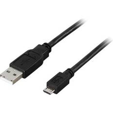 Gråa - USB-kabel Kablar Deltaco USB A - USB Micro-B 2.0 0.5m